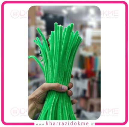 پیپ پاک کن مخملی سبز درختی (بسته 100 عددی)