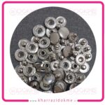 دکمه چهار پارچه آلفا نقره ای (بسته 15 عددی)